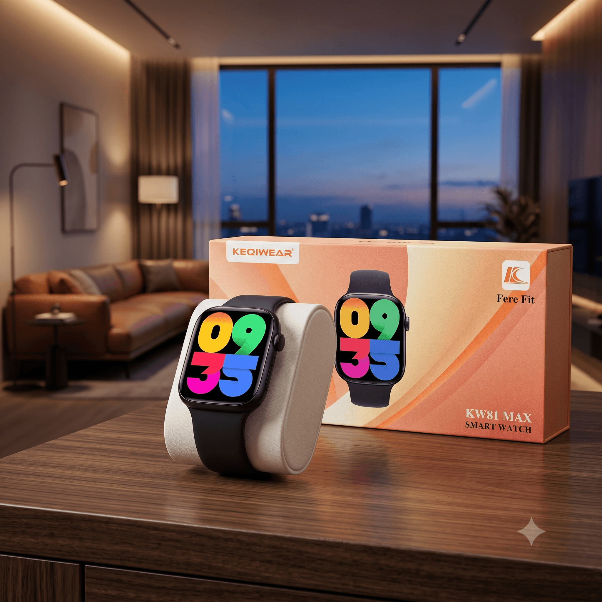 Keqiwear KW81 Max Smartwatch – Premium Fitness Tracker with HD Touchscreen, Fere Fit App Ecosystem, Heart Rate Monitor, and Sports Tracking