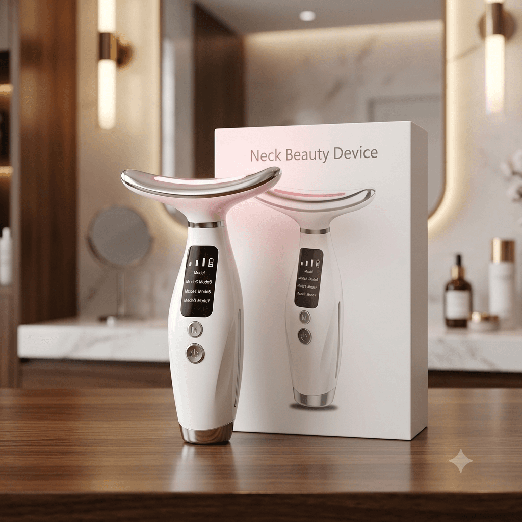 Electric LED Neck Beauty Device – Multi-Mode Neck & Face Sculpting Massager (White) – image 1